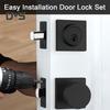 Black Door Knob with Deadbolt Adjustable Design Simple Installation Heavy Duty Modern Front Door Handle Deadbolt Set
