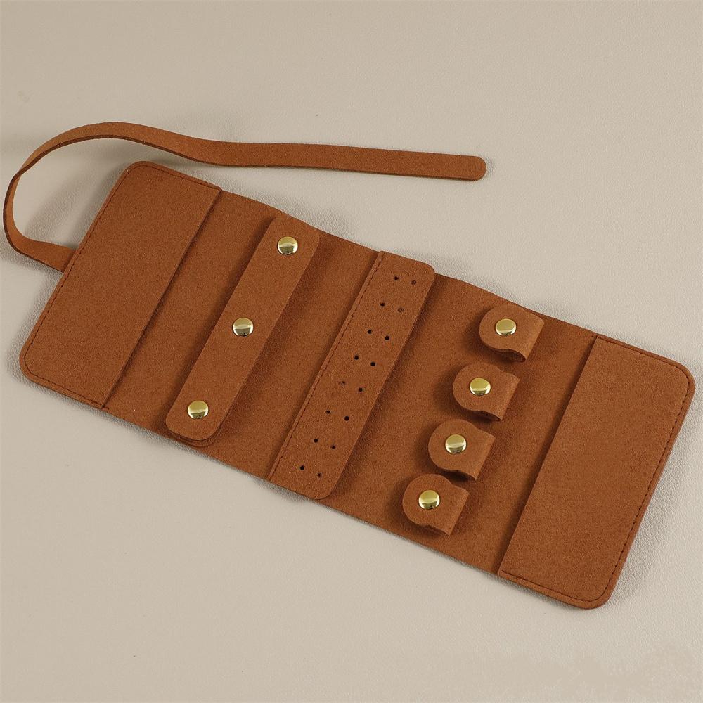 Jewelry Roll Up Bag Organizer Foldable Jewelry Case Roll Travel Jewelry Organizer Portable Earrings Rings Necklaces Storage Bag