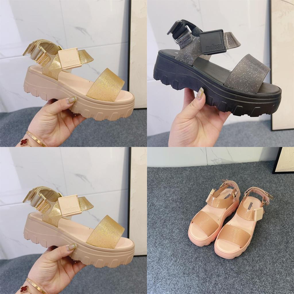 2023melissa Stylish Melissa Women's Flat Sandals With Chunky Soles And Trendy Wide Straps