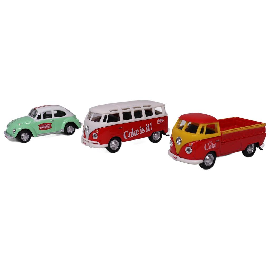 Volkswagen Coca Cola 3dílná dárková sada 1/72 kovových modelů aut od Motorcity Classics