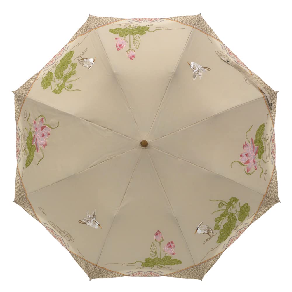 Actress Premium Folding Short Shop Full Light Heat UV Rain or Special Fully Embroidered Parasol, Parasol, Parasol, Channel, Blocking, Blocking,