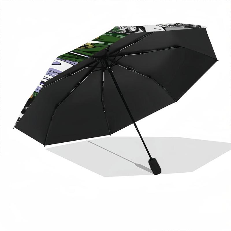 1 Stück Automatischer Faltregenschirm - Roronoa Zoro Muster Tragbares faltbares Design mit 8 Speichen Weihnachts-Geburtstagsgeschenke