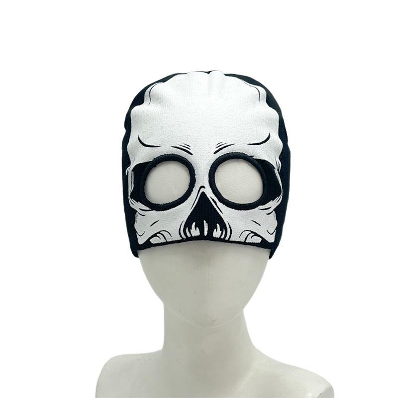 Winter Halloween Funny Pullover Hat Male Skull Head Luminous Wool Hat Female Alien Warm Knitted Hat
