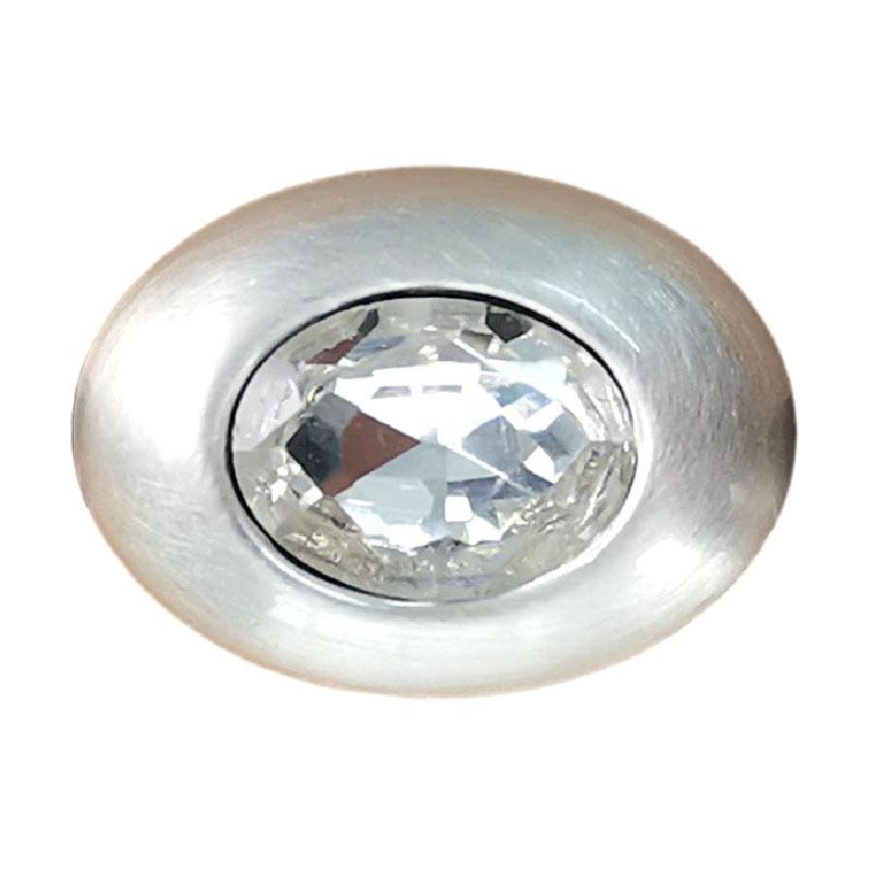 Real Silver Diamond Oval Button High Material Clothing Buttons Knitted Cardigan Jacket Clothing Decorative Buttons