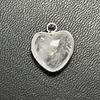 2 Stück, Energie Naturstein Anhänger mit silberfarbenem Rand, Spirituelle Heilung Kristall Herz Edelstein Charms für Schmuckherstellung DIY Basteln 15mm