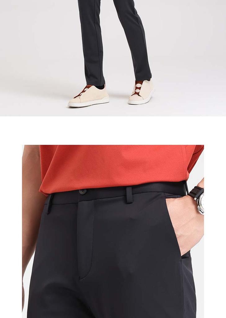 Langdeng Business Casual Pants Men's Straight Leg Pants