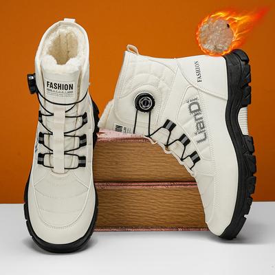 Winter Neue Trendige High Top Bequeme Dicke Sohle Lässige Sportliche Plus Samt Verdickte Warme Baumwollstiefel für Herren