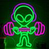 Alien Neon Sign Dumbbell Light for Man Cave Sign for Gym Teen Game Room Hip Hop Party Beer Bar Sport Christmas Birthday Gift
