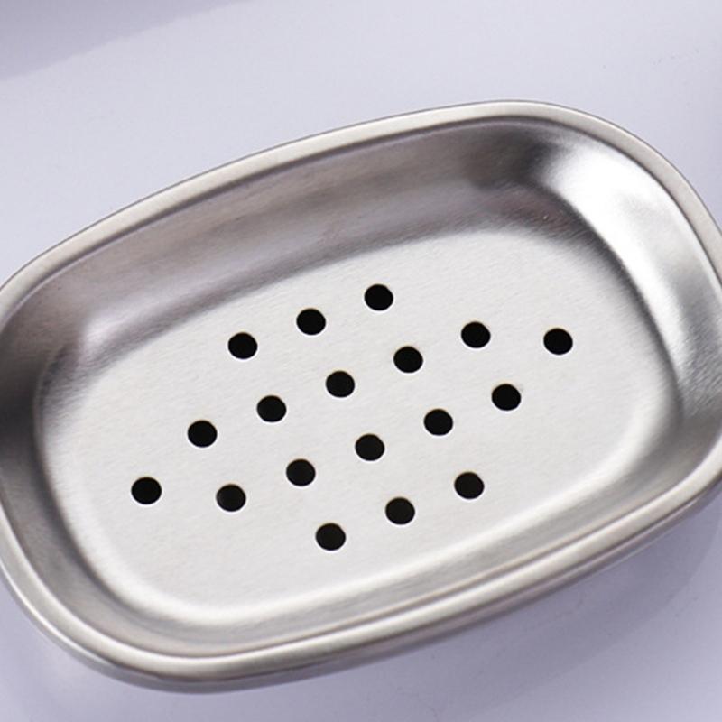 Modern Double Layer Soap Dish Keep Soap Dry for Bathroom or Kitchen Use Portable Stainless Steel Shower Soap Tray