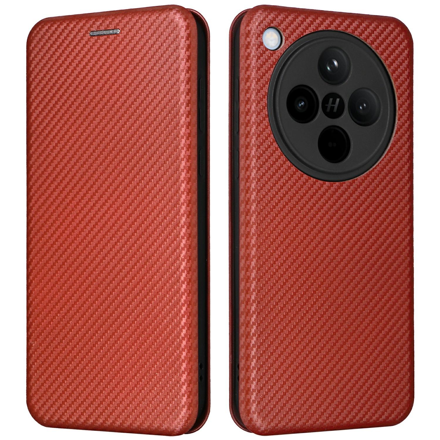 

Для Oppo Find X8 5G Чохол Текстура вуглецевого волокна Ударостійкий Чохол для телефону з PU шкіри D
