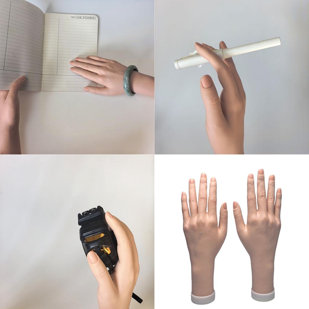 Realistisk Fleksibel Mannekenghånd Manikyr Øvelseshånd For Neglekunst Øvelse Smykkevisning Og Fotorekvisitter