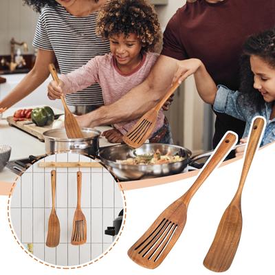 2-teiliges Natur-Komu-Kochutensilien-Set, Küchenutensilien-Set, Kochutensilien aus Holz, Holzlöffel zum Kochen, Kochlöffel mit Komfortgriff für Reis