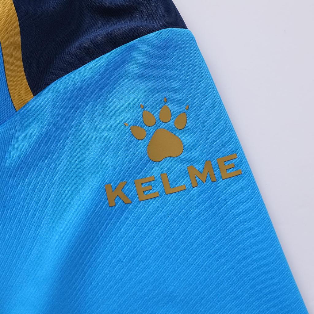 Kelme Men's Soccer Practice Set: Football Shirt and Pants (Blue, L)