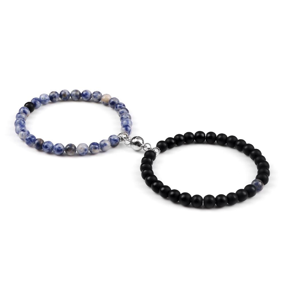 6mm Magnetic Couple Bracelets Set - Memorial Gift for Him & Her