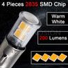 Ruiandsion 4pcs BA7S LED Bulbs DC 2835 4SMD Chipset LED Bulb Car Instrument Dashboard Warning Light Replacement, Warm White