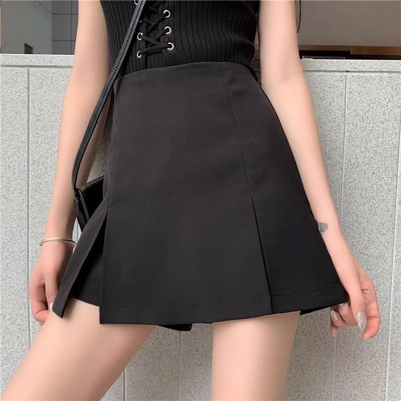

2025 Summer Black High Waist Plus Size A-line Midi Skirt for Women 4XL чорний