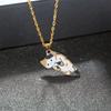 Cute Cats Pendant Necklaces for Girl Cartoon Animal Kitten Golden Alloy Chain with Lobster Clasp Fashion Jewelry Gifts for Women