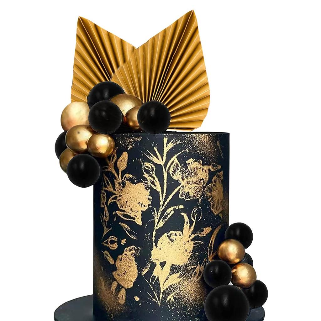 22 ks Kuliček Toppery na dorty Dekorace dortů Pěnové kuličky Papírová palmová listová vložka do dortu pro narozeniny Svatbu Dětskou Párty Dekorace