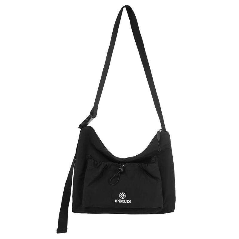 

Сумка-хобо з плісуванням для щоденного використання, жіноча, великої місткості, водонепроникна нейлонова сумка через плече, чоловіча сумка на плече чорний