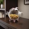 Transparent Pig Shape Piggy Bank Cartoon Golden Beans Container Cute Piggy Money Bank  Home Decor