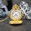 2pcs/set, Women's Hollow Out Golden Eagle Pocket Watch, Womens Necklace Pocket Watches with Box, Ideal Choice for Gifts To Women.