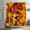 Golden Autumn Shower Curtain with Leaf Print High-Quality Home Decor for Bathroom Decorations