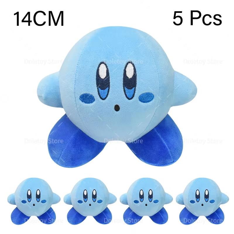5 Pcs/Lot Anime Kirby Plush Doll Toys Kawaii Star Kirby Swimming Sword Bread Kirby Collection Christmas Birthday Gift for Kid