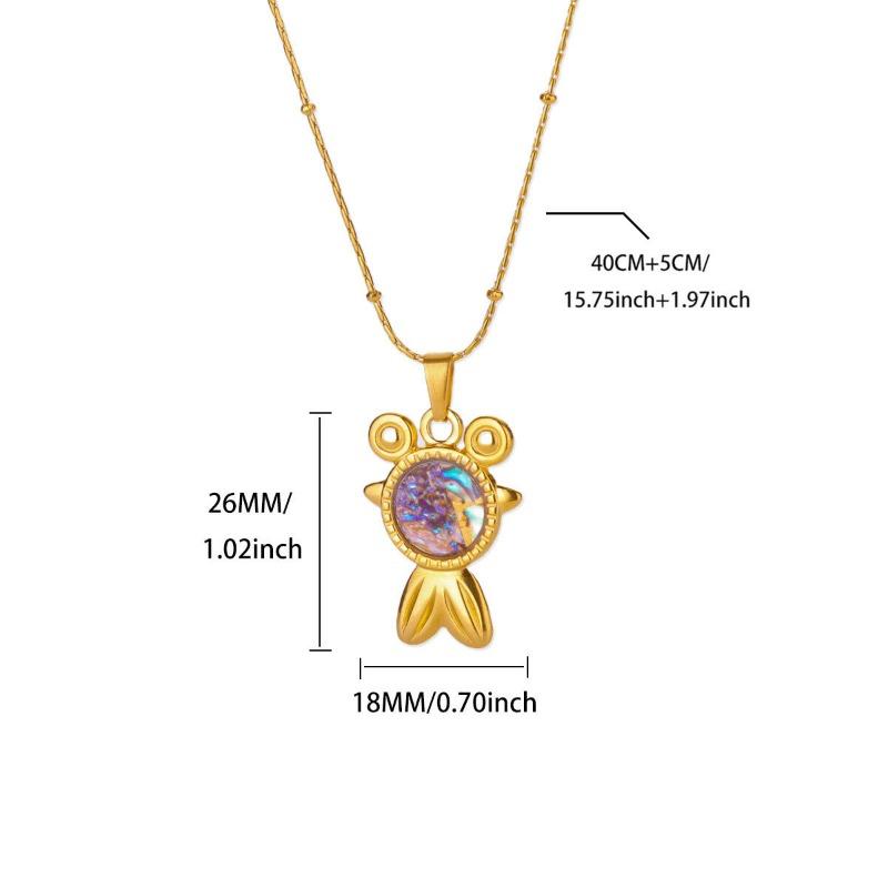 

Creative stainless steel color shell marine life conch pendant necklace crab small fish summer beach jewelry new