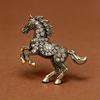 Luxury Strong Horse Brooches For Women Unisex 4-Color Elegant Enamel Animal Year Of The Horse Brooch Pins Gifts
