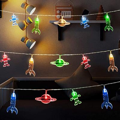 1.5m 10 Lights Astronaut Rocket Planet Elemental Light String Decorative Light