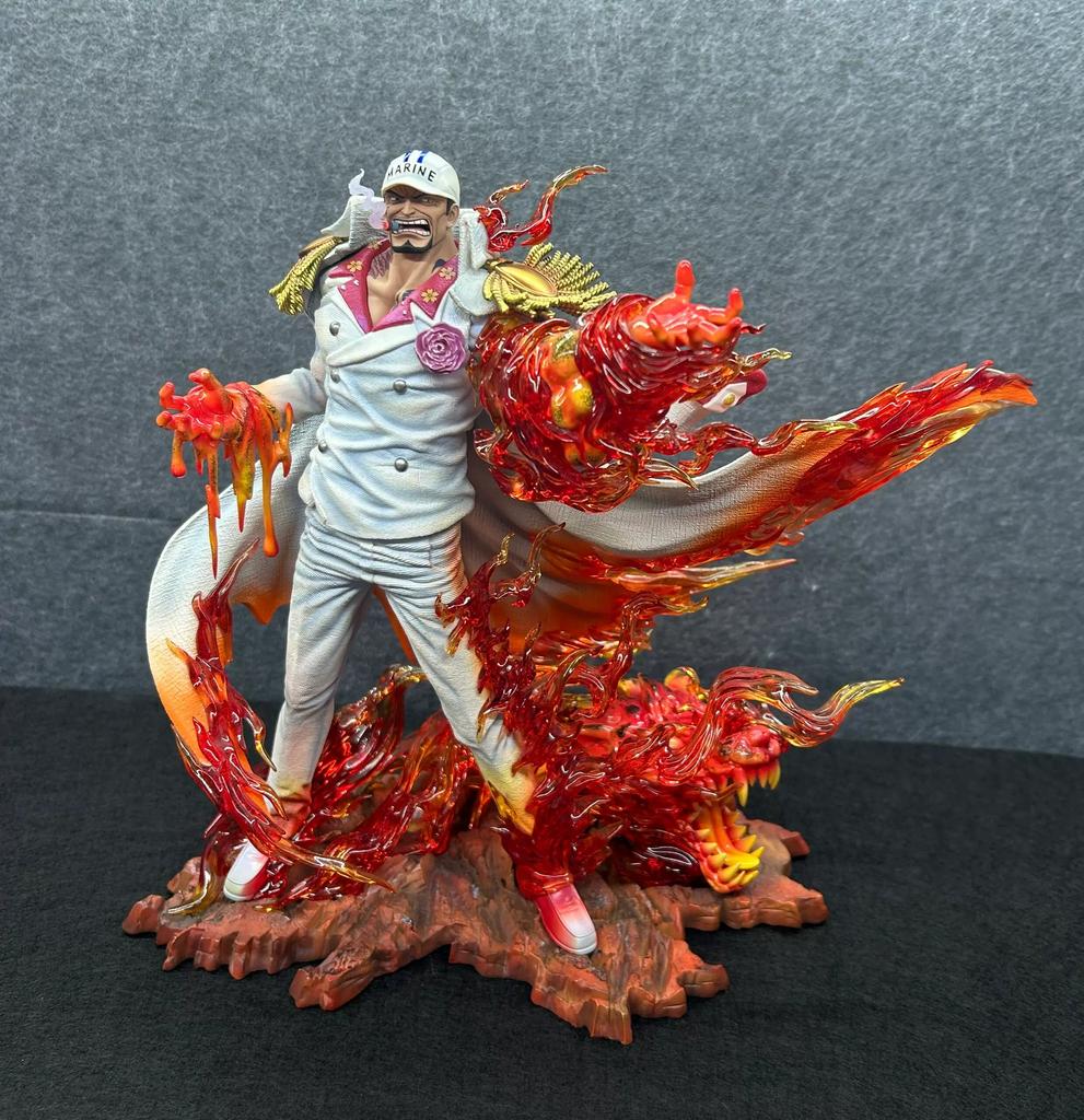One Piece Akainu Figure 30Cm Luminous Marine Admiral Gk Statue Collectible Manga Model Ornament Birthday Gift For Anime Fans