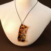 Leopard Print Comb Necklace Leather Rope Long Sweater Chain Necklace and Accessory