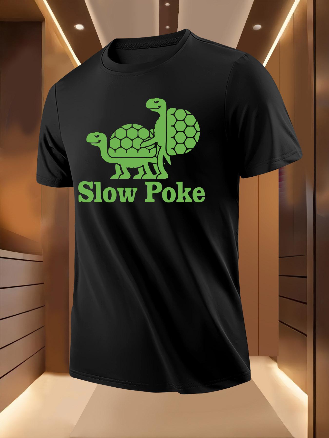 Slow Poke Turtle Print Tshirt - Breathable Lightweight ... M
