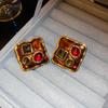 Pendientes de Carrillón de Viento de Perla y Cristal de Aguja Plateada Vintage