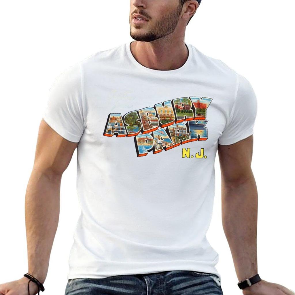 Grüße aus Asbury Park New Jersey T-Shirt Grafikdruck Kurzarm-T-Shirt