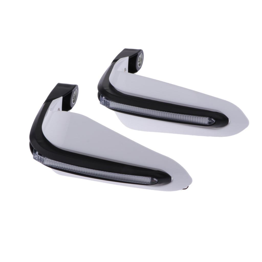 1 Pair Motorcycle Handlebar guard of hand with LED Protectors for ATV Motocross Bike , White