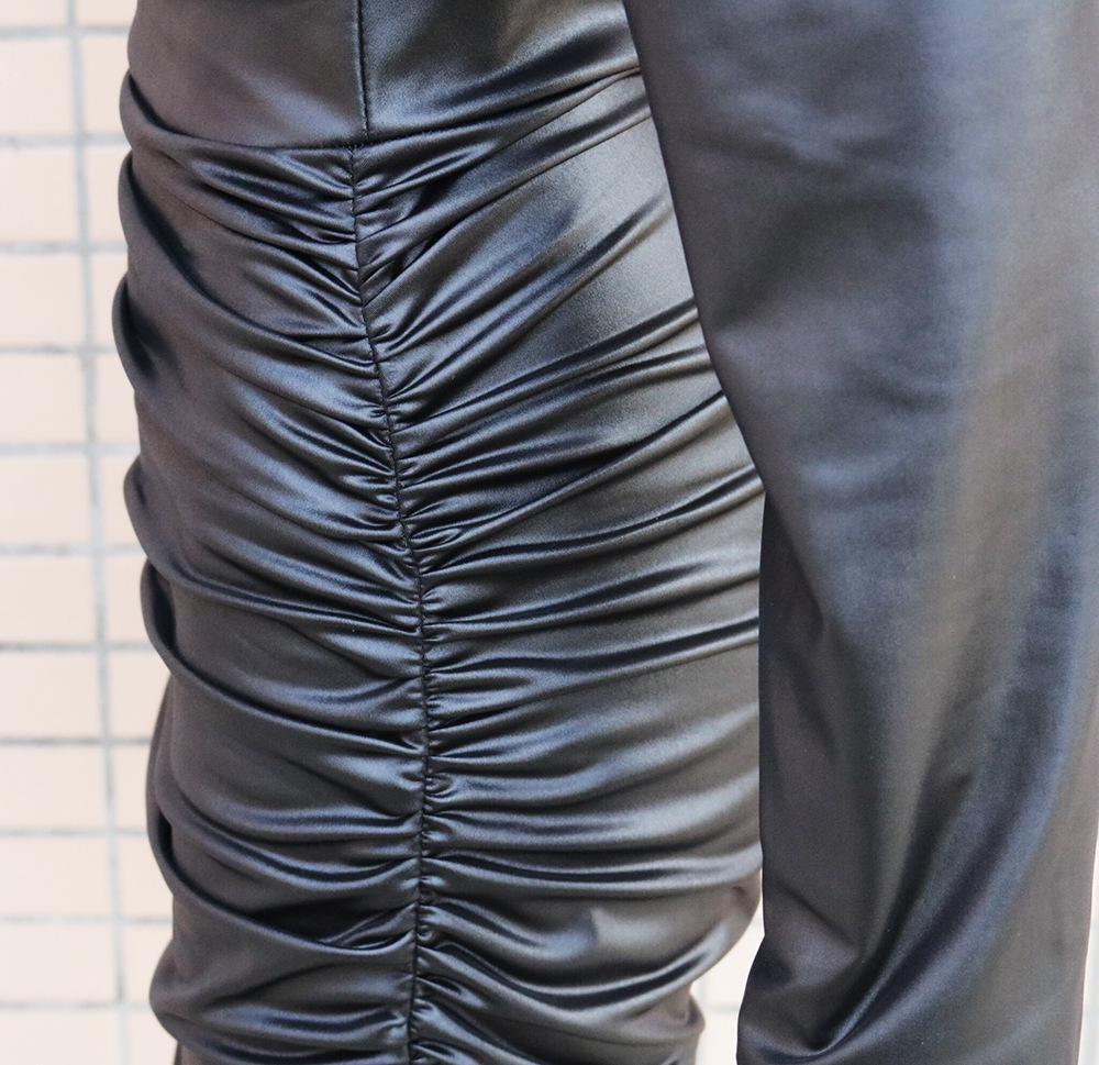 Women's 2022 Ruched Stand-up Collar Long Sleeve Two-piece Bodycon Dress