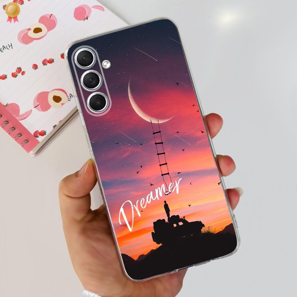 Case For Samsung F54 5G Back Cover Glitters Fashion Cat Wolf Soft Silicon Bumper For Samsung Galaxy F54 5G F546B Phone Case Capa
