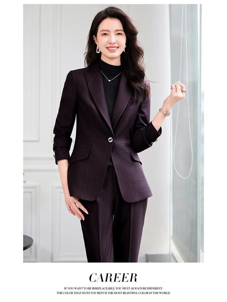 Zihong Spring/Autumn 2024 Women's Suit Set – Elegant, Goddess Style, Casual Workwear
