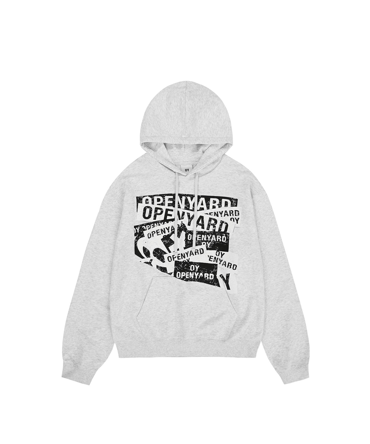 Oy All Over Logo Hoodie - Light Melange 2