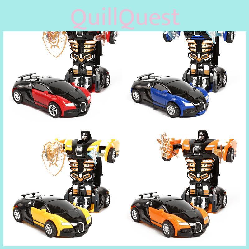 Kids Inertia Transforming Race Car Toy With Onebutton Morph For Boys Learning And Play