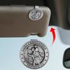 St Christopher Visor Clip for Car Metal Saint Christopher Amulet Safety Talisman Automotive Accessories Gift for Drivers Families