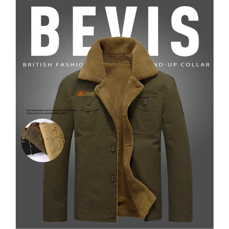 Winter Leisure Cotton Single-breasted Youth Side Seam Insert Bag Thickened Spot Fit Green Solid Color Jacket Windproof