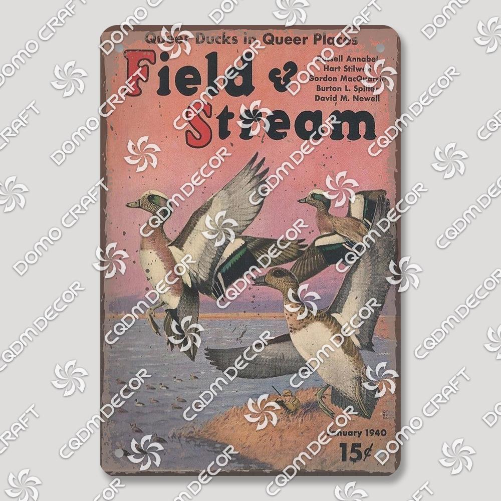 Hunting Metal Tin Signs, Ranger Shotgun Shells Vintage Poster, Retro Duck Elk Bear Metal Plaque, Club Farmhouse Home Wall Decor