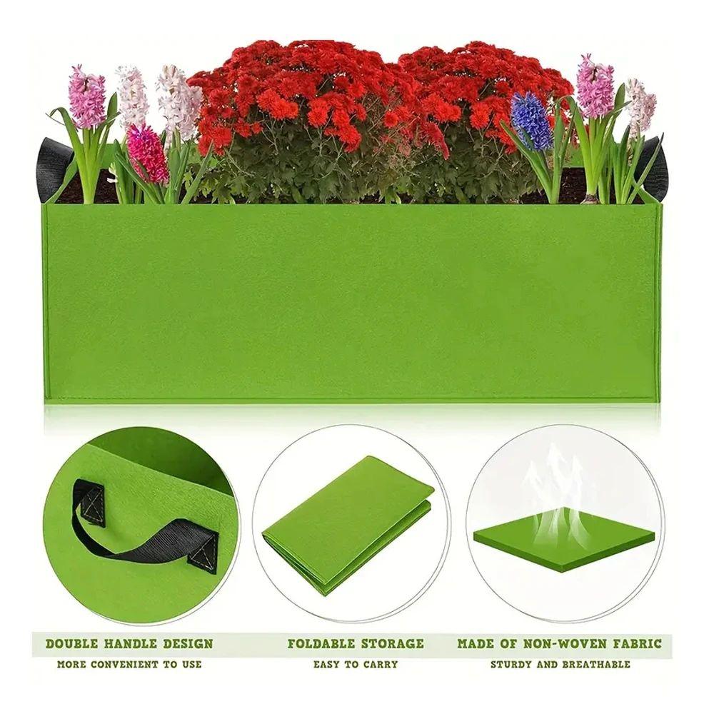 3 Pcs Set of 40/50/60cm Fabric Elevated Garden Bed Breathable Planting Bag Plant Flowerpot Flower and Vegetable Planting Pot