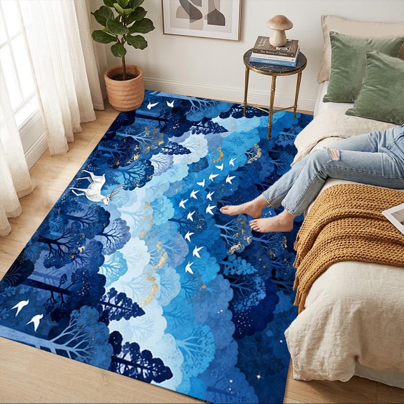 Forest Night Living Room Nonslip Area Rug Soft Carpet For Bedroom Game Playroom Sofa Office Home Decor Doormat Christmas Gift C929305