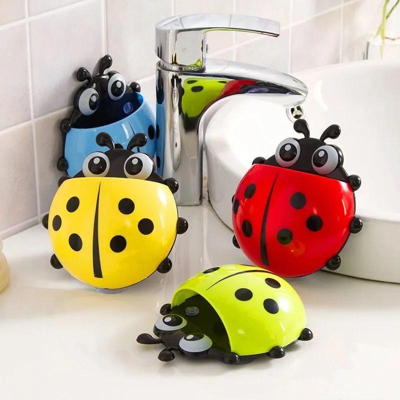 Suction Cup Ladybug Toothbrush Holder – Cute, Punch-Free, Wall-Mounted Storage Rack