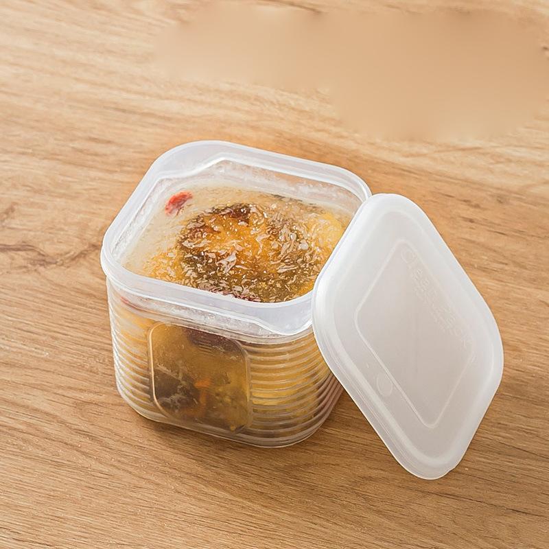 Kitchen Coup Storage Box with Scale Transparent Airtight Lock Leakproof Soup Freezer Storage Container Food Storage Case
