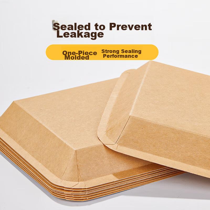 SHUANG YU Biodegradable Disposable Plates, 750ml*20 Pieces, Kraft Paper Plates for Barbecue, Dining, Snacks And Fruits