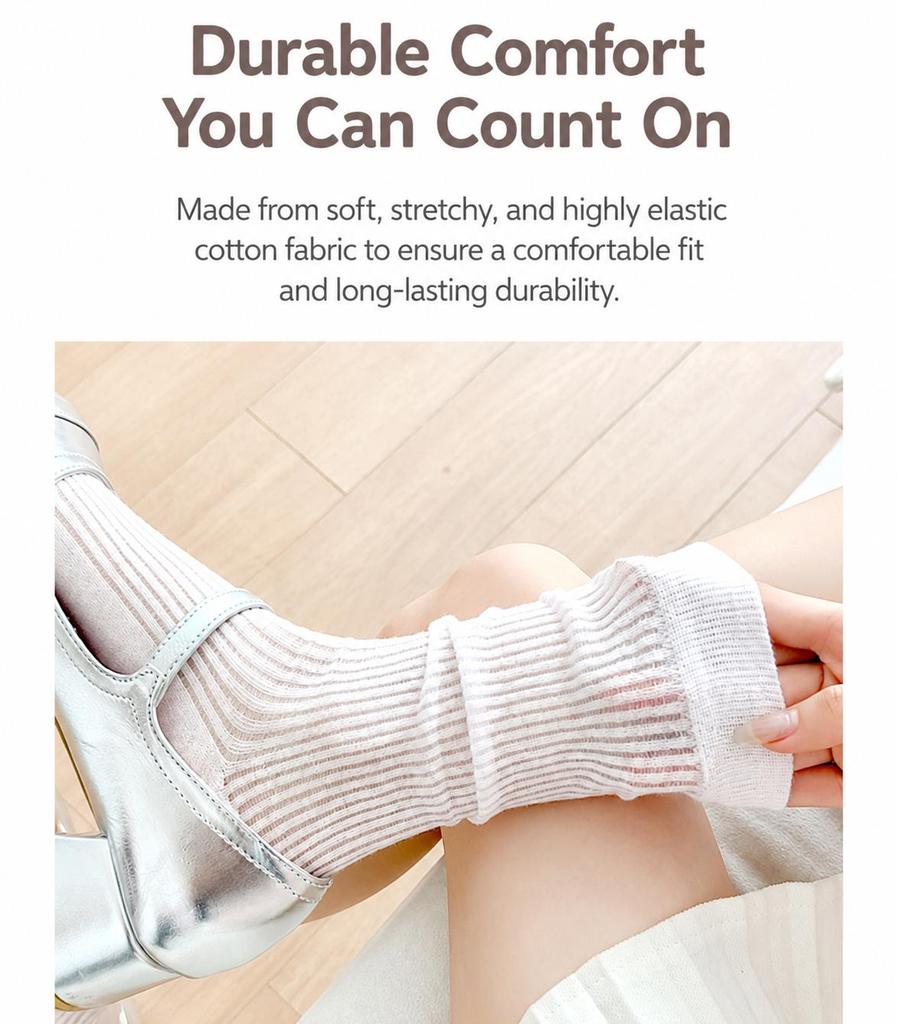 Made in Korea Ribbed Crew Socks 5-Pack
